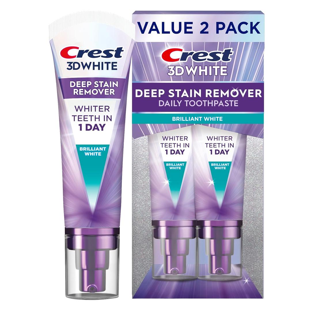 Crest 3DWhite Brilliance Deep Stain Remover Brilliant White Toothpaste - 3.1oz/2 Pk