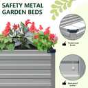 Vengarus 8x4x1FT (2 Pack) Galvanized Raised Garden Bed Kit, Outdoor Metal Planter Box for Vegetables, Rectangular Steel Container, Easy Assembly (Silver)