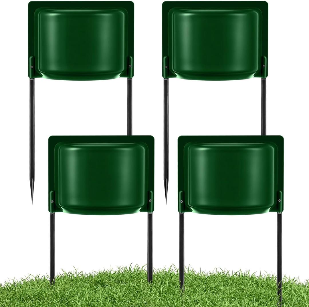 Lasnten 4 Pcs Sprinkler Guard Sprinkler Splash Shield Plastic Head Cover Deflectors Rustproof Overspray Protector Guard for Lawns, Parks, Garden (Green)