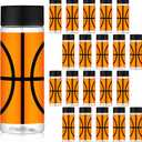 Skylety 24 Pcs Basketball Plastic Bottles with Lids 13.5 oz Basketball Reusable Juice Bottles Bulk Plastic Drink Container Sensory Bottles Sports Themed Birthday Party Supplies (Modern)