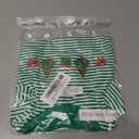 ZAXARRA Baby Christmas Sweatshirt Romper Striped Waffle Knit Jumpsuit Christmas Tree Embroidery Cute Boy Girl Holiday Outfit (0-3 Months, Green)