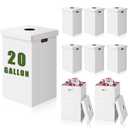 10 Pack 20 Gallon Corrugated Cardboard Trash Cans with lid Bulk for Events Parties Disposable and Reusable Cans Bottle Recycling Bins with 20 Garbage Bags Garbage Boxes for Outdoor Events