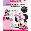 Minnie Mouse Valentine Greeting Card Set with Sticker Activity, Exchange, Pink, Paper, 16 Count, Pack of 3.