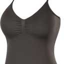 AUROLA Influence Longline Strappy Workout Halter Tops for Women,Removable Cups Padded Bras Impact Gym Yoga Sleeveless Top (Medium, Chestnut Brown)