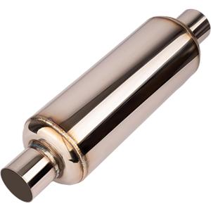 Universal Muffler Exhaust 2" Inlet & Outlet 14" Overall Length, Stainless Steel Resonator Exhaust (No Burnt)