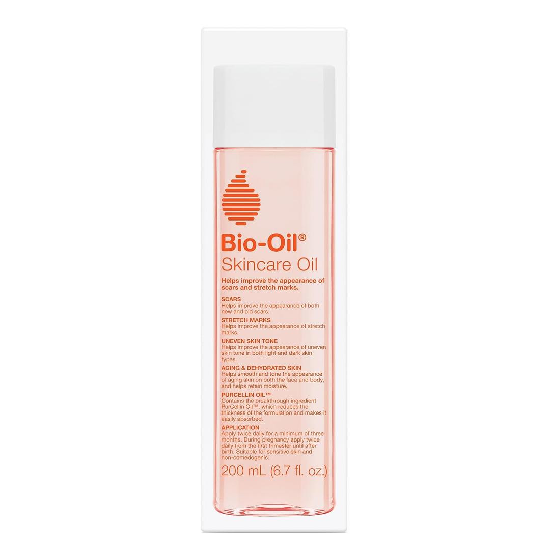 Bio-Oil Skincare Body Oil Serum, Face and Body Moisturizer with Vitamin E & A, for Scars, Stretch Marks, Sensitive Skin, All Skin Types, Dermatologist Recommended, Non-Comedogenic, 6.7 Oz
