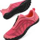 Scurtain Mens Womens Water Shoes Unisex Barefoot Shoes Beach Pool Swim Shoes Walking Yoga Athletic Hiking Water Shoes Rose Black, Size: 7.5 Women/ 6 Men