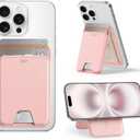 ESR Upgraded Aura for MagSafe Wallet, 5 Card-Holder with Adjustable Stand, Magnetic Wallet for iPhone 17/16/15/14/13/12 Series, Not for iPhone Mini, Vegan Leather, Pink