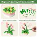 PieceRelax Flower Bouquet Building Decoration Set - Artificial Flowers Mini Bricks Potted Violet - Home Accessories or Best Gift Valentine Dcor for Him and Her Botanical for Adults [KZ1029]