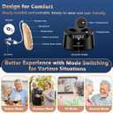 Hearing Aids for Seniors, Rechargeable Digital Hearing Aid with 16-Channel Noise Cancelling, OTC Hearing Amplifier with LED Power Display for Hearing Loss, 4 Adjustable Modes 6 Levels Volume, Beige