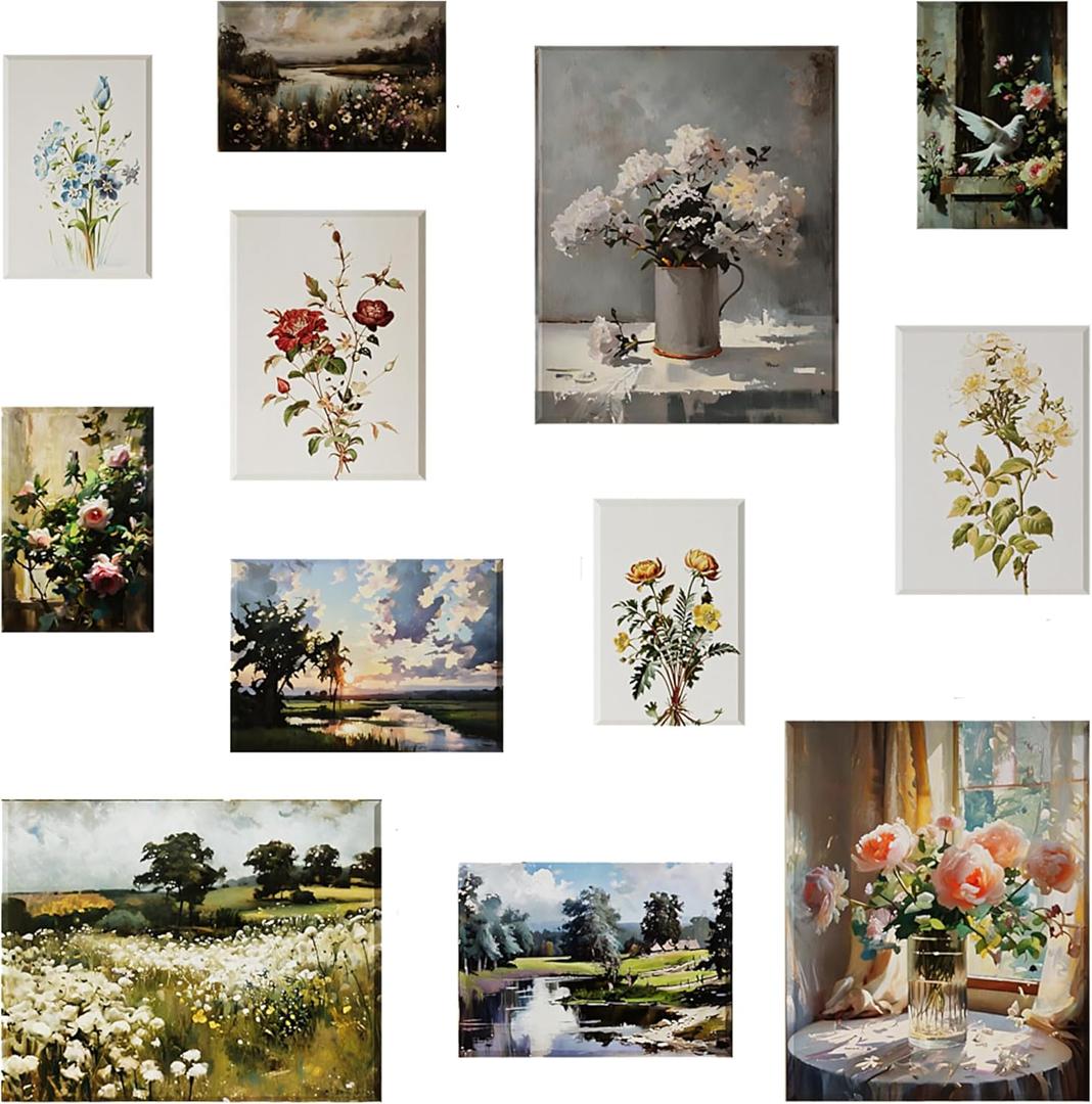 Art Acoustic Wall Panels Sound Absorbing - Floral Vintage Wall Art for Living Room, Office, Bedroom - Self Adhesive Acoustic Panels for Wall, Stylish & Easy-to-Install Soundproof Solution