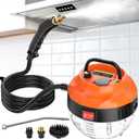 Steam Cleaner, 2500W High Pressure Steam Cleaner for Home, Steamer for Cleaning with 3 Brush Heads, 2 washers and Extended Rod, Handheld Steam Cleaner for Upholstery, Kitchen, Bathroom (Orange)