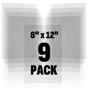 9 Pack 304 Stainless Steel Mesh Screen, 8'' x 12'' 20 Mesh Wire Screen Mesh, Rust Free Woven Wire Mesh, Metal Mesh Screen for Air Vents, Window Screen, Filters, Garden Covers