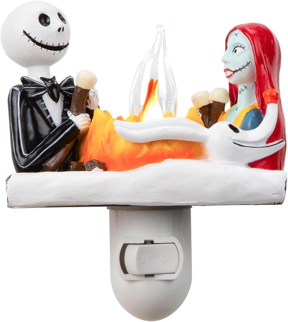 Nightmare Be Christmas Campfire Night Light,Nightmare Christmas Lights Plug in to Wall Resin Vintage,Christmas Eve Night Light Gifts Festive Ambiance for Kids Girls Boys,Xmas Decorations Indoor,Room (Colorful-Halloween)