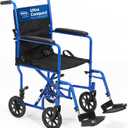 Invacare Transport Wheelchair for Adults, Compact Lightweight Wheel Chair with Foldable Backrest, 19in Seat with Seatbelt, Swing-Away Footrests, Portable Steel Travel Transfer Chair