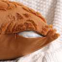 2 x Thmyo Fall Decorative Throw Pillow Covers 18x18 inch Set of 2, Caramel Pumpkin Cushion Cases for Autumn, Soft Faux Fur DIY Pillowcases for Sofa Couch Bedroom Thanksgiving Winter Home Decor Gift