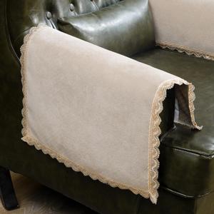 MINJIATEX Couch Arm Covers, Non-Slip (2 pcs), Washable, for Living Room Recliner Chair, Protectors for Leather Sofa Armrest Slipcover, Khaki