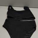 ANRABESS Women Swimsuits Two Piece Bikini Set High Waisted Ribbed Tummy Control Modest Bathing Suits 2025 Beach Swim Wear (Medium, Black)