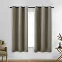 KOUFALL Taupe Short Curtains 45 Inch Length for Kitchen Bathroom Small Window 2 Panels Grommet Blackout Curtains for Bedroom,34x45 in Long