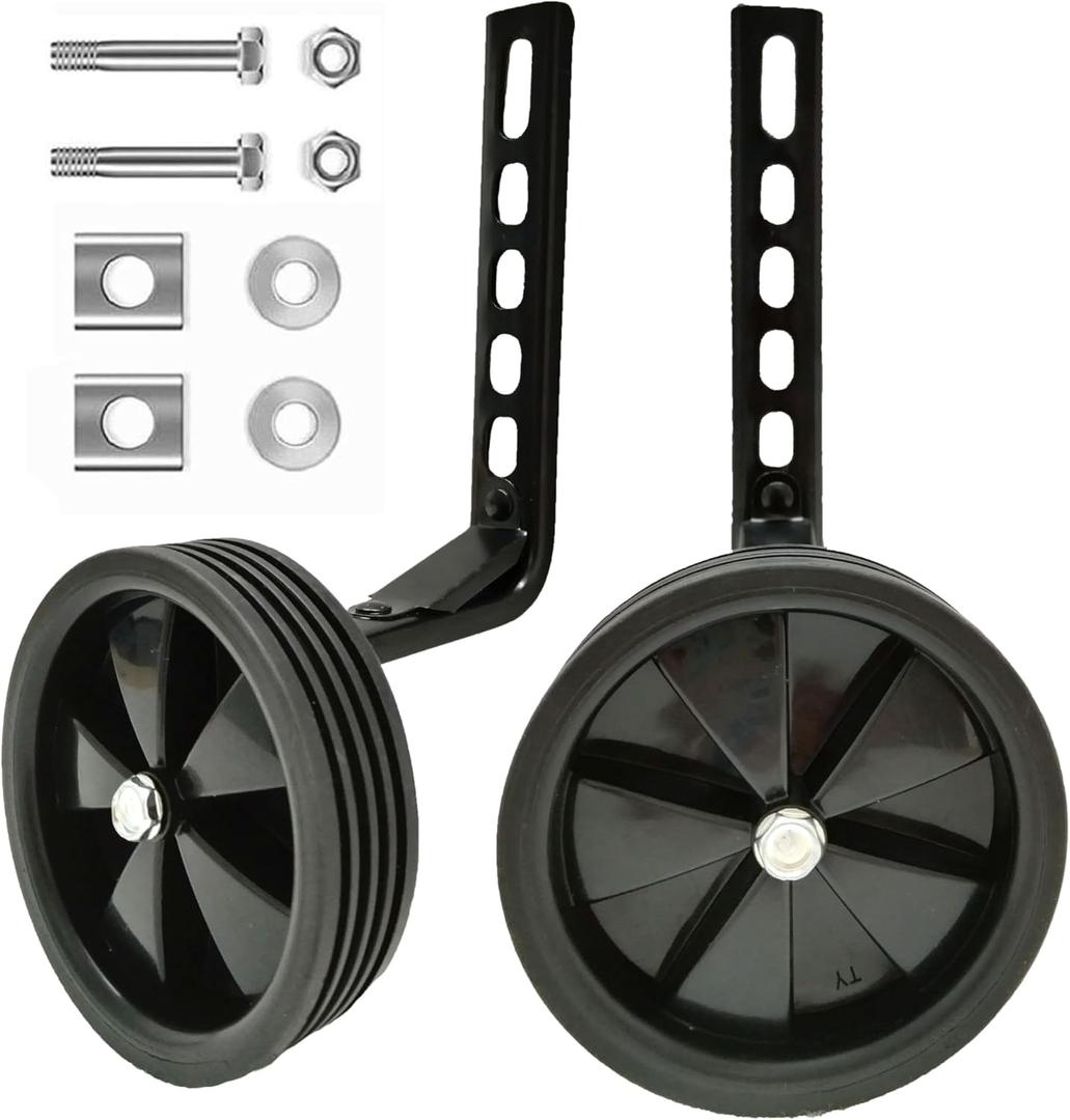 Mehome Training Wheels for 12 14 16 18 20 Inch Kids BikeHeavy Duty Training Wheels are for Single Speed Bicycle (Black)