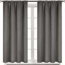 BGment Short Blackout Curtains 40 Inches Length - Rod Pocket Thermal Insulated Room Darkening Window Drapes for Kitchen Bedroom Bathroom, Grey, 2 Panels, 42 x 40 Inch