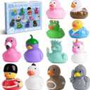 12 Rubber Ducks, Toddler Bath Toys, No-Hole Bathtub Toys for Baby Pool Toys for 18+ Months Girls Boys