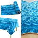 Ocean Wave Tablecloth 1 Roll 1200 Inch Under The Ocean Tablecloth Ocean Themed Backdrop Decor for Ocean Under The Sea Mermaid Pool Beach Classroom Birthday Party Decorations