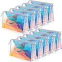 BESARME 10 Pcs Holographic Makeup Bags, Clear PVC Makeup Bag Iridescent Pouch Portable Zippered Toiletry Bag Waterproof Cosmetic Bags Bathroom Vacation Valentines Day Gifts Valentine Party Favors