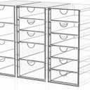 Acrylic 3 Pack Desk Organizers and Accessories, Makeup Organizer Storage With 15 Drawers, Desk Organizers, Dustproof Drawer Organizer and Storage for Make Up, Jewelry, DIY Pen