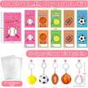 30 Pack Sports Valentines Cards Gifts for Kids School Classroom Squeeze Foam Balls Keychain Stress Relief Valentine Exchange Gift Prizes Class Game Valentine Party Favors for Kids Girls Boys