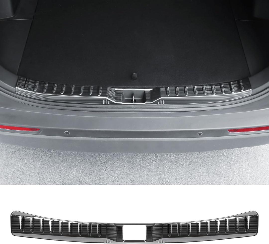 Interior Rear Bumper Protector for Toyota RAV4 2025 2024 2023 2022 2021 2020 2019 Accessories Stainless Steel Rear Bumper Guard Trunk Sill Protector (Black Brushed)