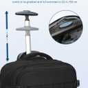 Hynes Eagle Rolling Backpack 42L Backpack with Wheels Airline Approved Carry on Luggage Laptop Travel Suitcase Bag for Women Men Jet Black, Large