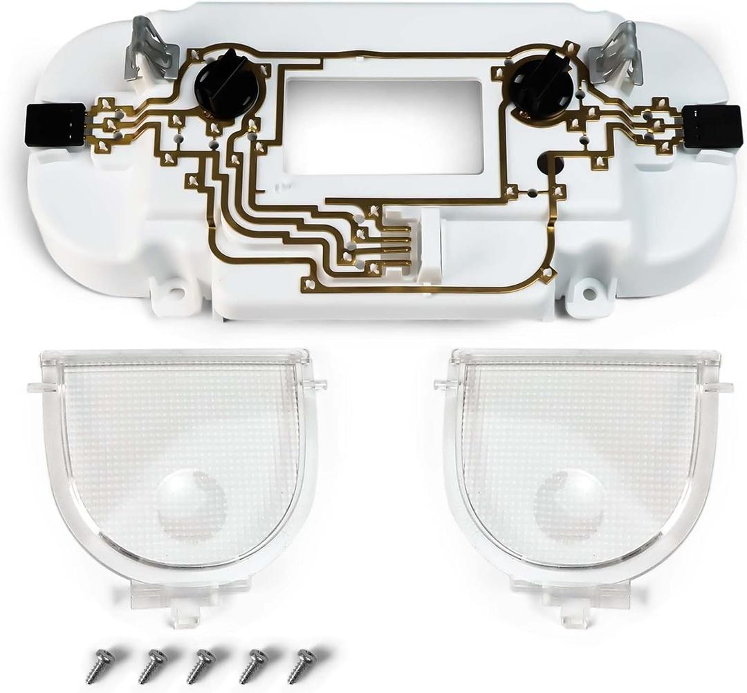 VM2396 829182 Front Overhead Console Circuit Board Repair Kit with 2 Lens Fit for Ford F150 F250 F350 F450 F550 for Lincoln Mark LT 2004-2010 Cab Interior Ceiling Dome Map Reading Light Lamp lights