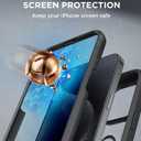 Miracase Magnetic for iPhone 15 Pro Max Case 6.7'' [Compatible with Magsafe] Full-Body Drop Proof Bumper Phone Case for iPhone 15 Pro Max with Built-in 9H Tempered Glass Screen Protector,Black