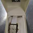 Anne Klein Women's Leather Strap Watch (White/Gold)