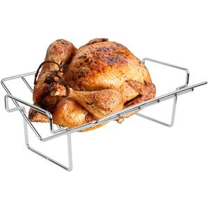 Stainless Steel Turkey Roasting V Rack 14.2x10x4.7 inch, Rib Racks for Smoking and Grilling, Turkey Roaster Racks for Big Green Egg, Dishwasher Safe