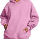 Trendy Queen Womens Oversized Hoodies Fleece Sweatshirts Fall Fashion Pullover Sweaters Winter Clothes (Pink, L)
