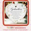 7 x Godmother Christmas Ornament - Godmother Ornaments from Godchild - Godmom Gifts for Christmas from Godchild - Ceramic Hanging Ornament 2025