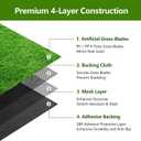 Extra Thick Artificial Grass Rug, 1.97" / 50mm Pile Height High Density Synthetic Fake Grass Turf for Dogs and Pets, Soft Realistic Grass for Patio Backyard Garden Indoor Outdoor, 4FT x 6FT