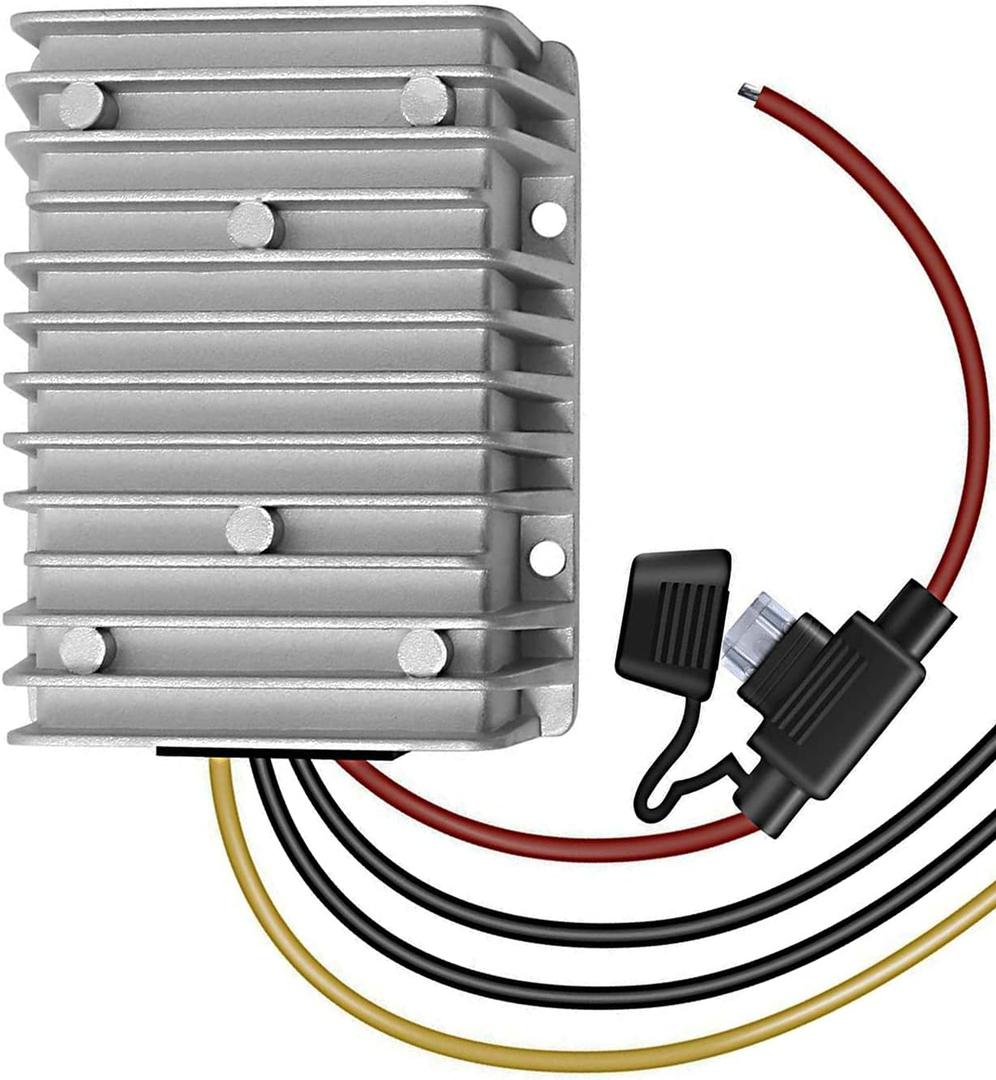 Waterproof DC Buck Converter Voltage Regulator 36V 48V Step Down to 12V 30A 360W Adjustable Power Converter Transformer for Golf Cart, Car, Vehicle