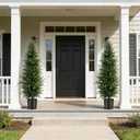 4 ft Artificial Cedar Topiary Trees Set of 2 Outdoor Faux Plants