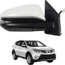 Side Mirror for Toyota RAV4 2013 2014 2015 POWER+LAMP+HEAT+BSM-8Pins, Right Passenger Side,replace for Partslink #TO13213111, White RH