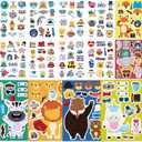 42 Sheets Happy Fathers Day Stickers, Make-a-face Sticker, Make Your Own Dad Stickers for Kids, Fathers Day Gift