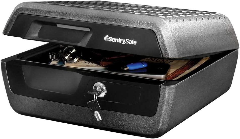 SentrySafe Fireproof and Waterproof Safe Box with Key Lock, Fire and Water Chest Safe for Valuables, 0.36 Cubic Feet, 7.6" x 16.5" x 14.8", CHW30220