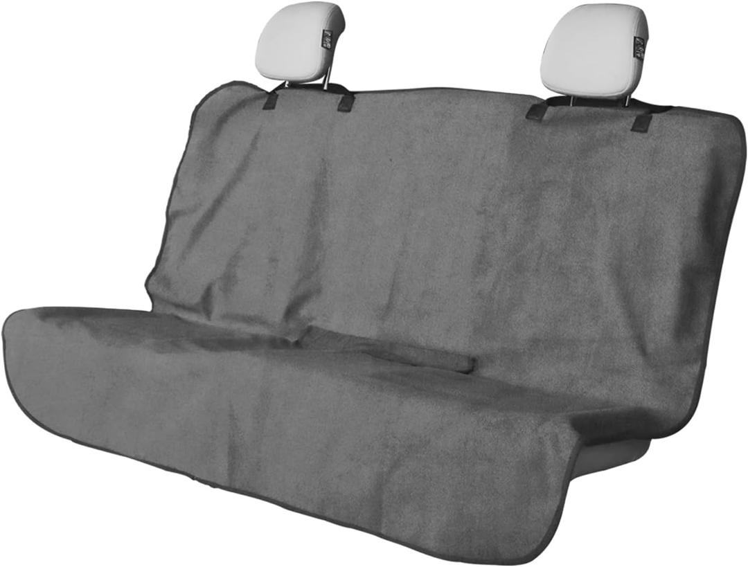 Back Seat Cover Protector for Dogs and Kids, Universal Waterproof Towel Rear Bench Seat Cover for Car, Truck, Van & SUV, Machine-Washable Backseat Car Covers (Gray, 1pc Rear Seat)