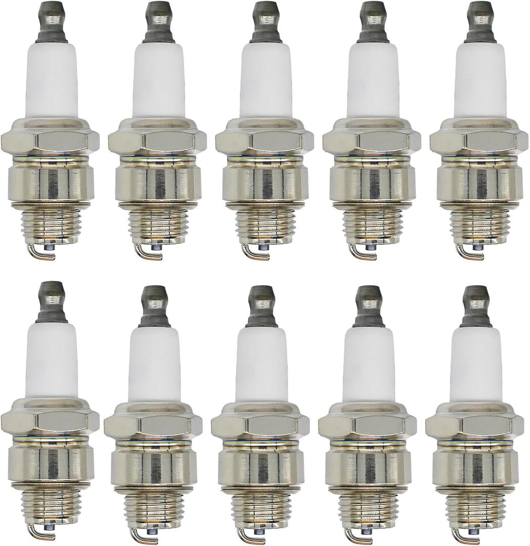 10Pcs RJ19LM Spark Plug Replacement for Champion J19LM, Sparkplug Replacement for BS 796112 802592 5095K 796112S, for Lawn Mower Engine 492167 591040 591868 799876 802592S