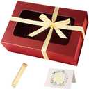 TIACABO Red Large Gift Box with Window, 13.5"x9"x4.3" Bridesmaid Boxe for Gifts Giving,Birthday Gift Boxes with Magnetic,Closure Lid Gifts Box for Presents,Cute Boxe,Luxury for Gift Packaging, 5 Pieces