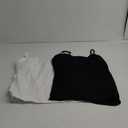 V FOR CITY Women's Shelf Bra Camisole Tops Adjustable Spaghetti Strap Cami Tank Cotton Undershirts 2 Pack (X-Large, Black/White)