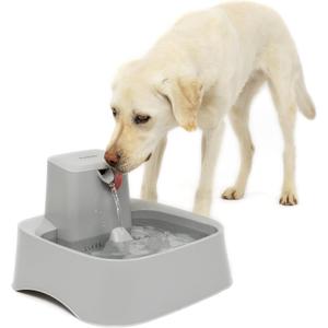 PetSafe Drinkwell Pet Fountain,Dog Water Bowl Dispenser for Cat and Dogs, Plastic, Adjustable Flow Control, Easy to Clean Design,Grey, 2 Gallon/256 oz