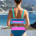 popvil High Waisted Bikini Sets for Women Tummy Control Swimsuits 3 Piece Bathing Suits Neon Swimwear with Skirt 2026 (M)